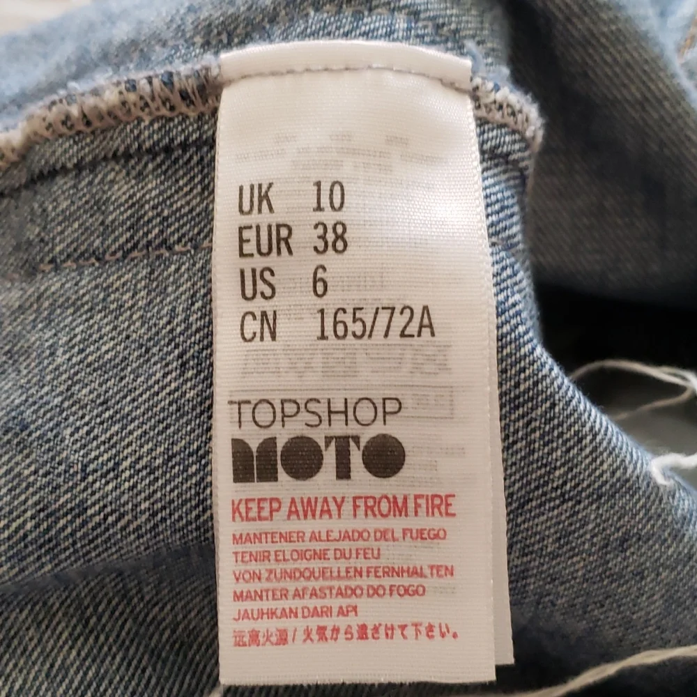 TOPSHOP MOTO Denim Mini w/ Stripe Size 6